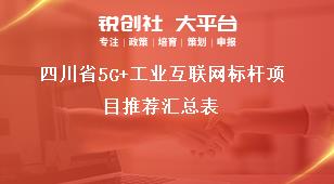 四川省5G+工业互联网标杆项目推荐汇总表奖补政策