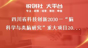 四川省科技创新2030—“脑科学与类脑研究”重大项目2021年项目申报时间及申报要求奖补政策