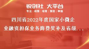 四川省2022年度国家小微企业融资担保业务降费奖补及省级财金互动政策融资担保奖补申报政策内容奖补政策