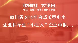 四川省2018年高成长型中小企业和行业“小巨人”企业申报程序和材料奖补政策