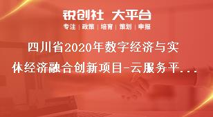 四川省2020年数字经济与实体经济融合创新项目-云服务平台支持方向奖补政策