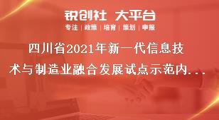 四川省2021年新一代信息技术与制造业融合发展试点示范内容(两化融合管理体系贯标)奖补政策
