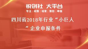 四川省2018年行业“小巨人”企业申报条件奖补政策
