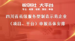 四川省省级服务型制造示范企业（项目、平台）申报总体安排奖补政策
