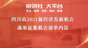 四川省2021新经济发展机会清单征集机会清单内容奖补政策