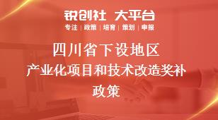 四川省下设地区产业化项目和技术改造奖补政策