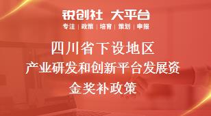 四川省下设地区产业研发和创新平台发展资金奖补政策