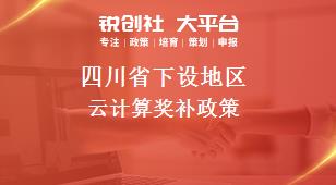 四川省下设地区云计算奖补政策
