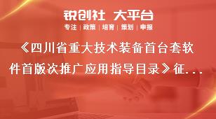 《四川省重大技术装备首台套软件首版次推广应用指导目录》征集基本条件奖补政策