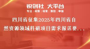 四川省征集2025年四川省自然资源领域科研项目需求报送要求奖补政策