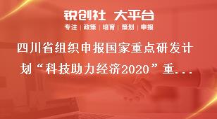 四川省组织申报国家重点研发计划“科技助力经济2020”重点专项项目时间奖补政策