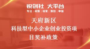 天府新区科技型中小企业创业投资项目奖补政策