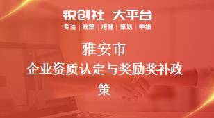 雅安市企业资质认定与奖励奖补政策
