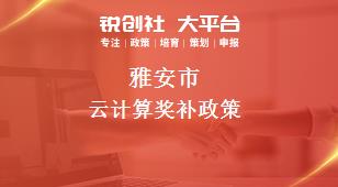 雅安市云计算奖补政策