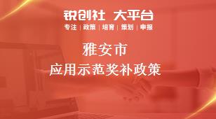 雅安市应用示范奖补政策